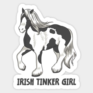 Horse Riding Horse Lover Horse Girl Irish Tinker Girl Sticker